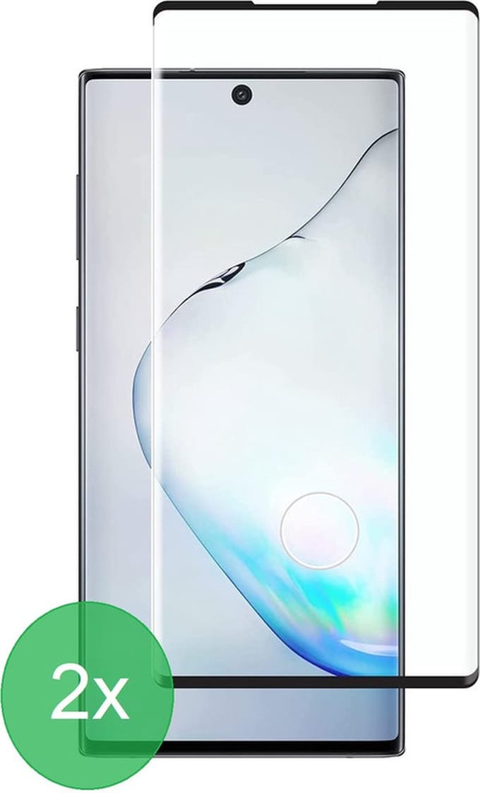 2x Full Cover Screenprotector Geschikt voor: Samsung Galaxy Note 10 - Screen protector - volledige glas - bescherming - beschermglas - ZT Accessoires