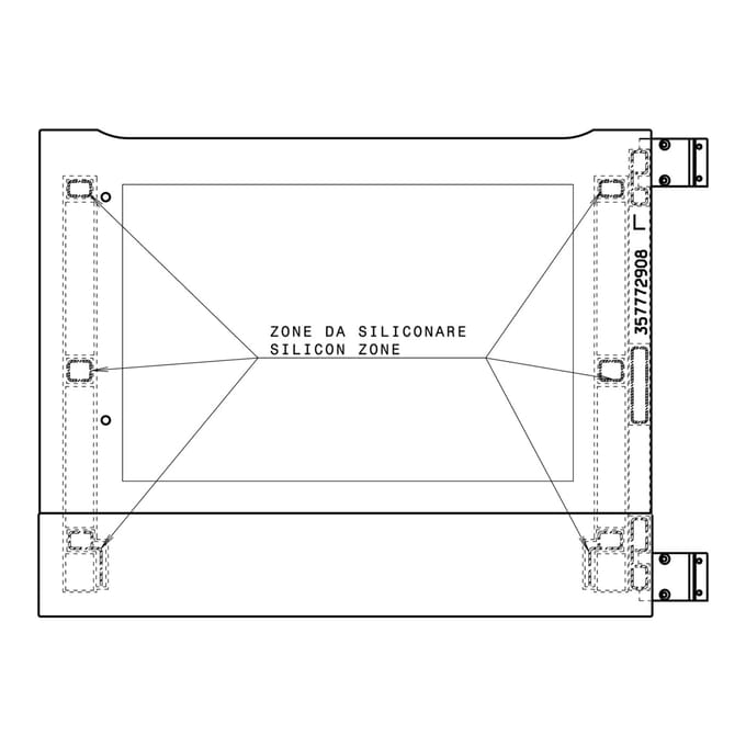 AEG voorste glas, roestvrij, 592x470mm 3578819017