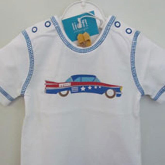 Lief! t-shirt wit met Amerikaanse auto mt 80