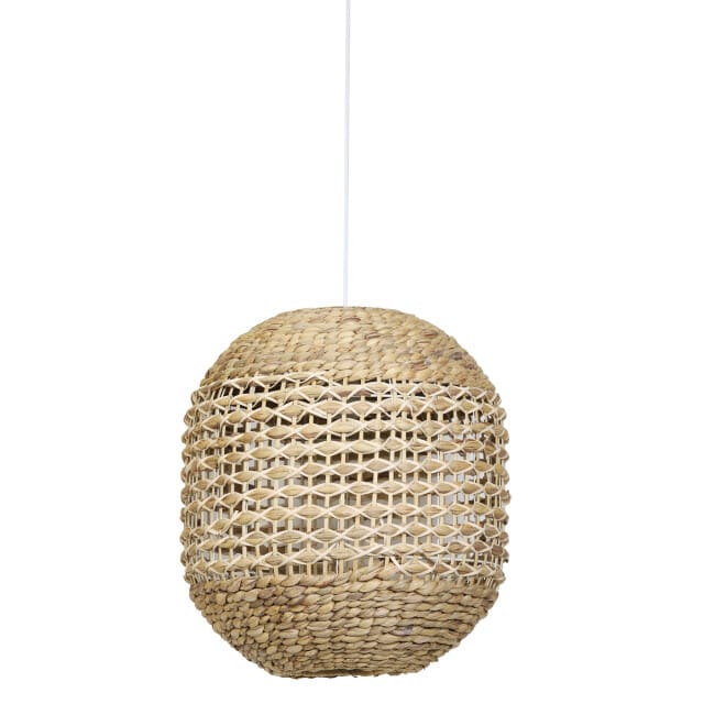 Light & Living Tripoli Hanglamp - Rotan Naturel/Wit - Ø42x47cm