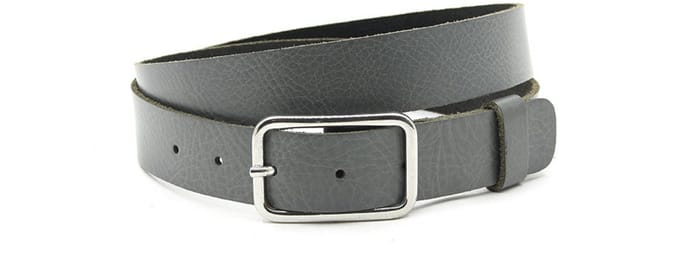 Dames grijze smalle riem - 3 cm breed - Leer - Basic riem - Basic - Maat 85