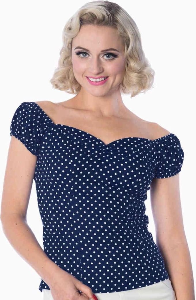 Dancing Days - I CARRIED A WATERMELON Off shoulder top - S - Blauw