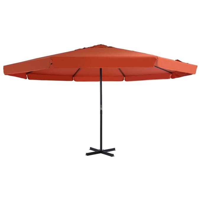 vidaXL - Parasol - met - aluminium - paal - 500 - cm - terracottakleurig