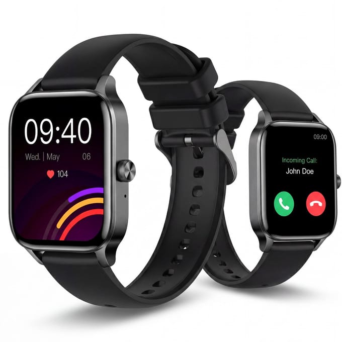 KIMO DIRECT Aurel Smartwatch - Stappenteller - Hartslagmeter - Bloeddrukmeter - Smartwatch Dames & Heren - Android & iOS - Zwart