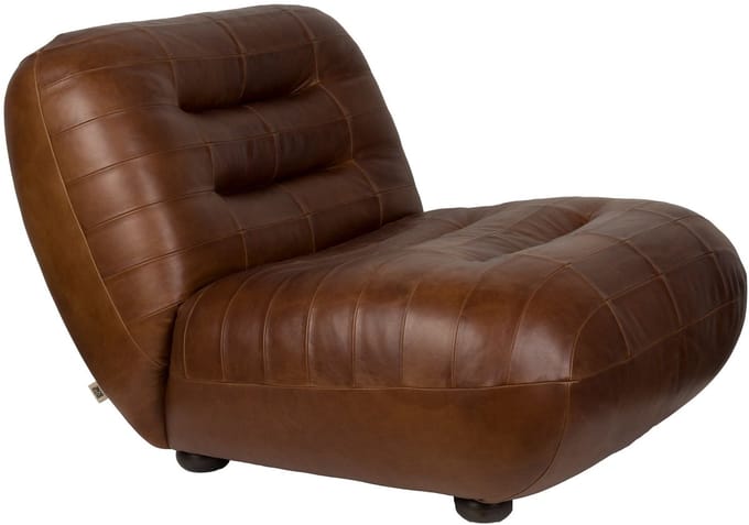 Dutchbone Wyatt Fauteuil Leer Chocolade Bruin