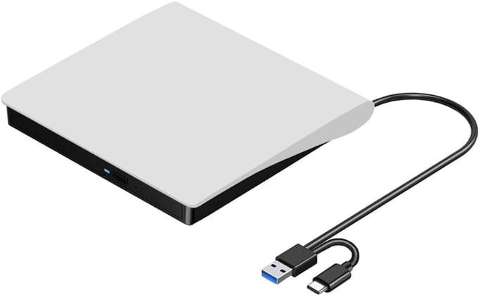 Externe Drive - CD DVD Brander - Data Archiveren - USB 3.0 en USB-C - Draagbaar Ontwerp - Wit