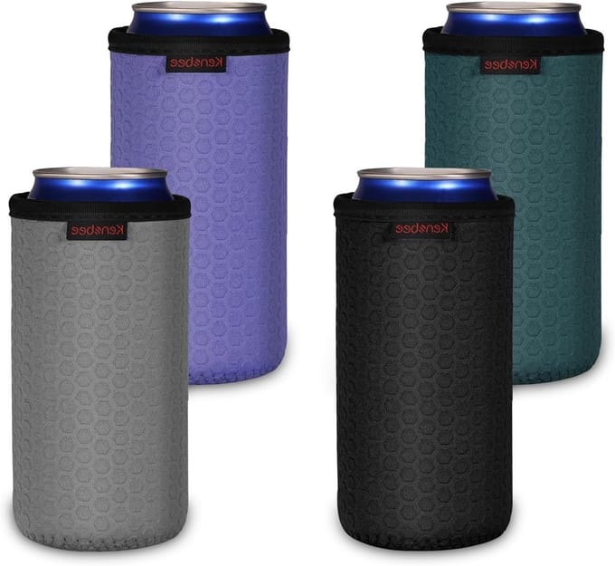 Herbruikbare geïsoleerde can cooler voor bierblikken - 6 stuks, 500ml, neopreen, antislip, 4 kleuren beschikbaar