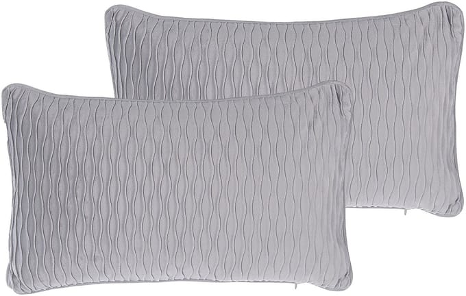 MOTARI - Sierkussen set van 2 - Grijs - 30 x 50 cm - Polyester