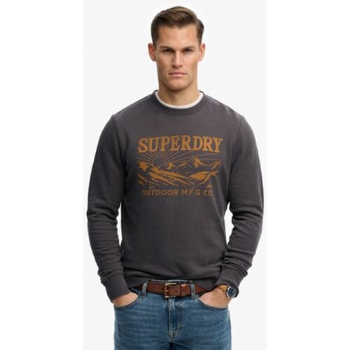 Superdry Retro Outdoor Relaxed Sweatshirt Dark Grey Grootte: S
