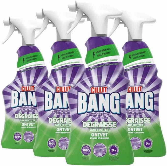4x Cillit Bang Power Cleaner Schoonmaakspray Universal Ontvetter 750 ml