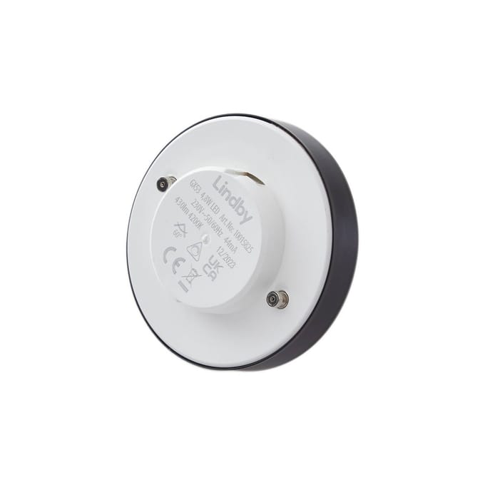 Lindby LED lamp, GX53 4,8W, 4.200K, zwart, Ø 7,5 cm