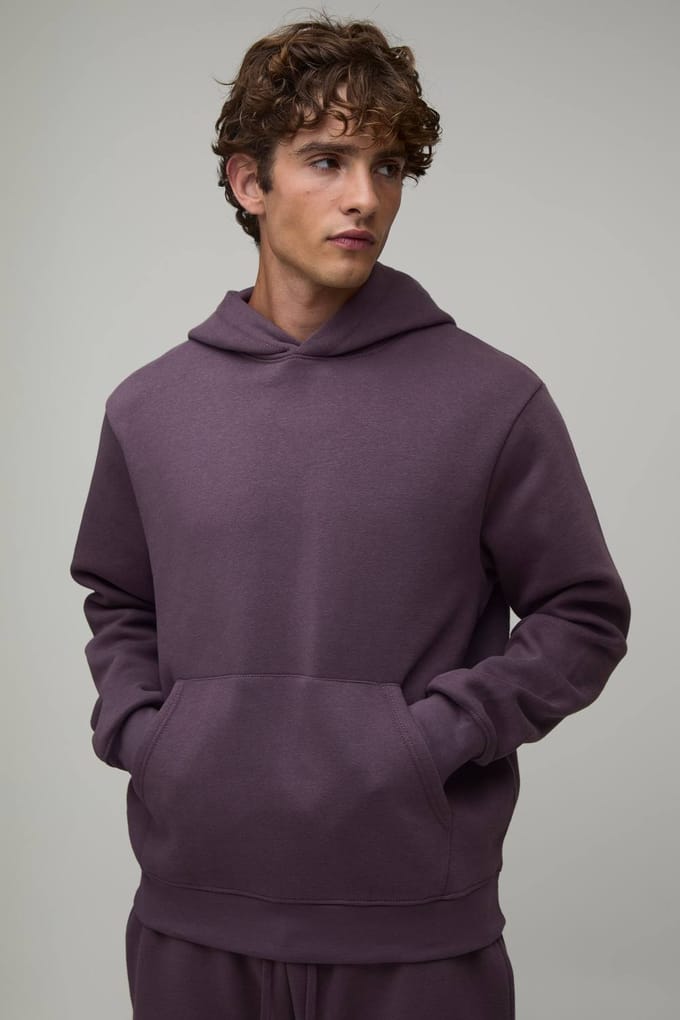 Essential Regular Fit Over The Head Hoodie | Mauve | Size Medium