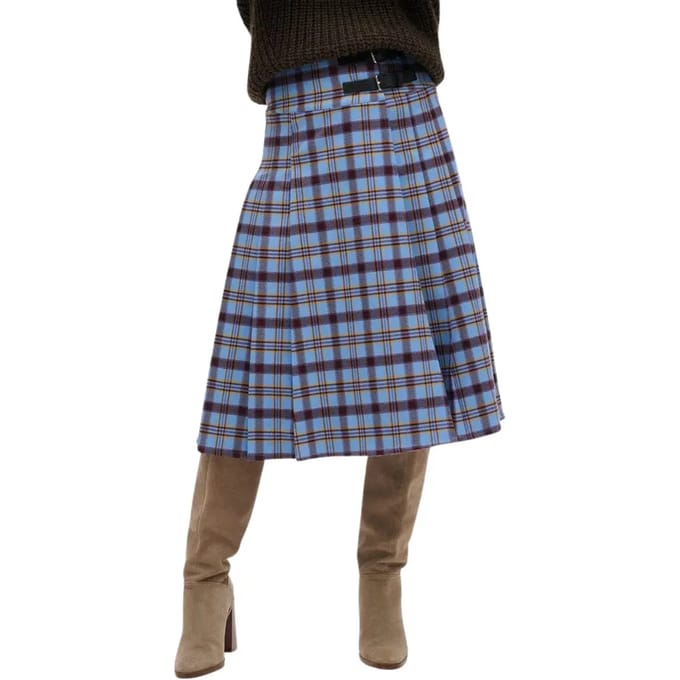 Superdry - Halflange geruite plooirok - Dames - Rokken