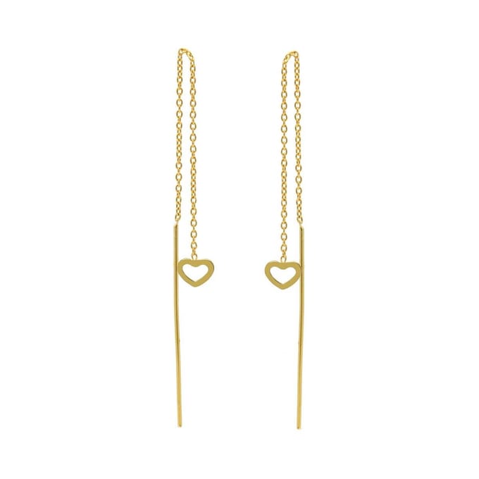 Karma Pull Through Doortrek Oorbellen Open Heart Goud