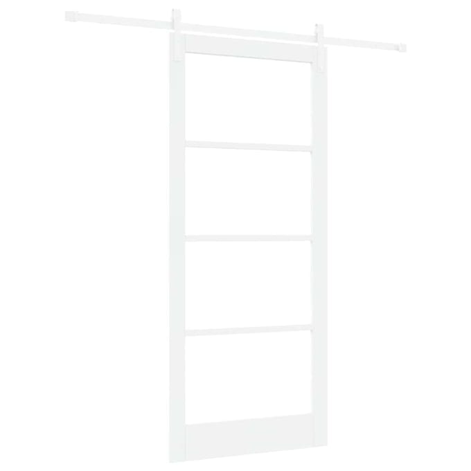 vidaXL - Schuifdeur - ORKDAL - Wit - 93 - x - 211 - cm - Massief - grenenhout - en - glas
