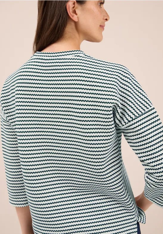 Gestreept shirt met structuur