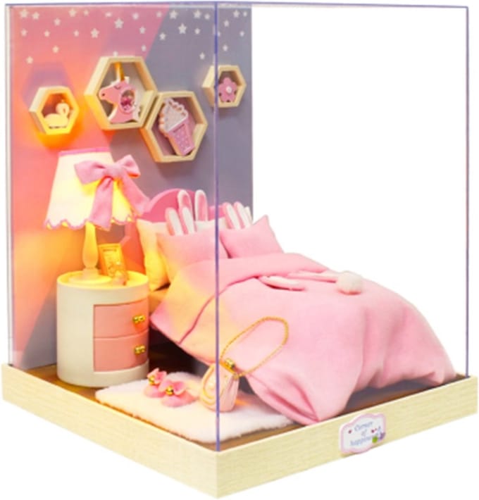 Miniatuurhuisje - bouwpakket - Gezellige slaapkamer