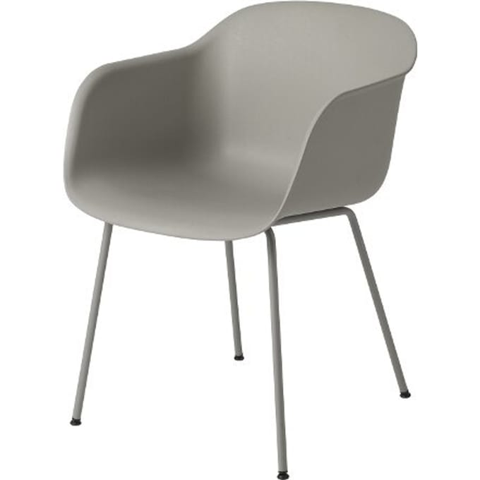 Muuto - Fiber Armleunstoel - Buisonderstel - grijs - frame grijs - 4 - 6 Wochen