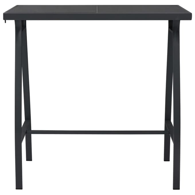 vidaXL - Tuinbartafel - 110x60x110 - cm - gehard - glas - zwart