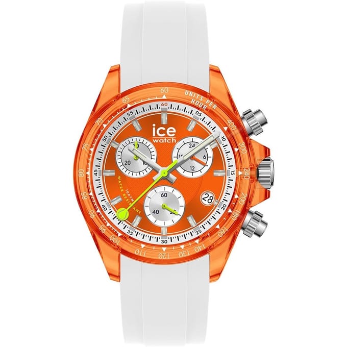 Ice Watch ICE Tennis - BEWATCH - White orange 026014 Horloge - Siliconen - Wit - Ø 41 mm