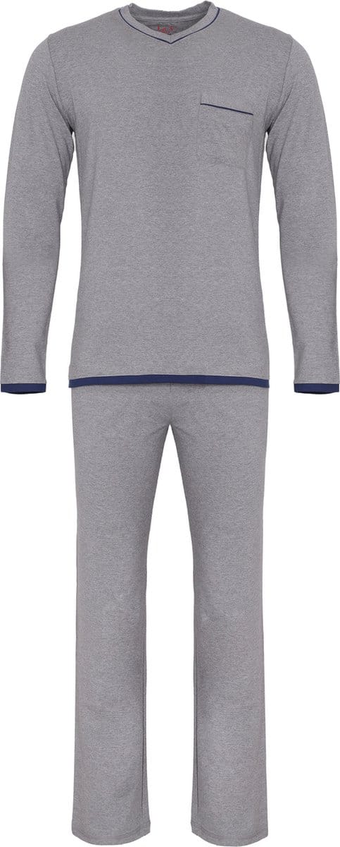 La-V pyjamaset met V hals voor heren Donkergrijs XXL