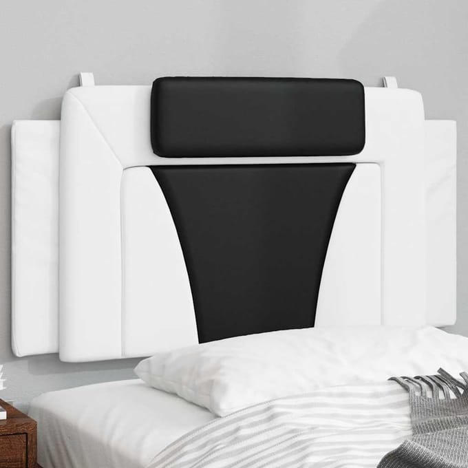 vidaXL - Hoofdbordkussen - "Viana" - 100 - cm - kunstleer - wit - en - zwart