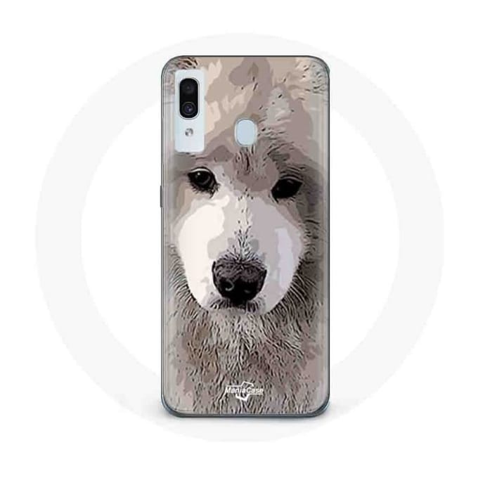 Coque pour samsung galaxy A40 Samoyède Gris Race de chiens