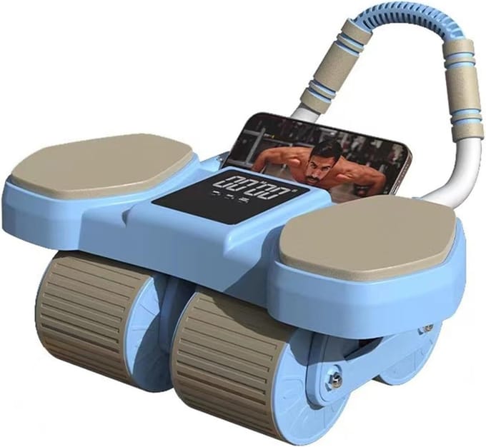 Buikspierroller met Timer - Core Trainer Fitness Wiel - Buikspieren Trainen - Verstelbare Centrale Rol