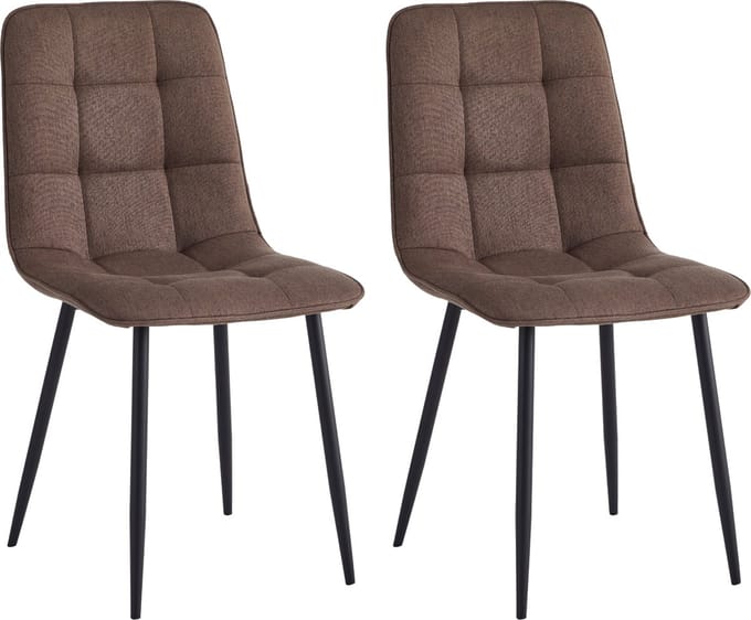 Colenis - Ela Eetkamerstoel - Set Van 2 - Bruin - Linnen - Design