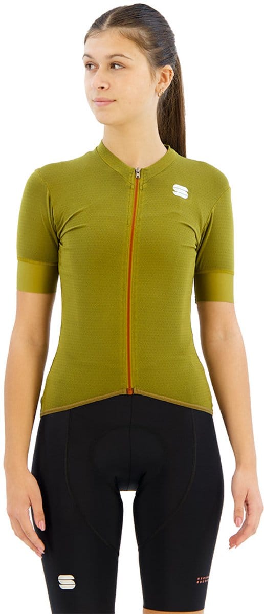 Sportful Monocrom Korte Mouw Wielertrui Groen M Vrouw