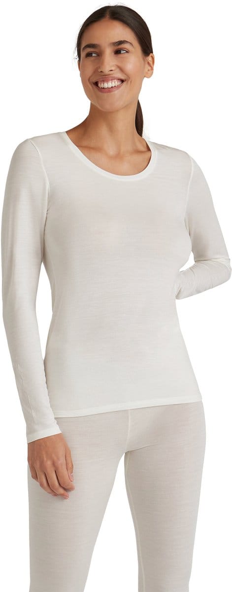 FALKE Daily ClimaWool Crew Neck sneldrogend wol lyocell top van onderlaag dames wit - maat M