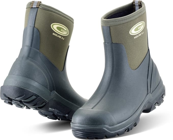 Grubs rubberlaarzen Midline Unisex halfhoge regenlaarzen Groen