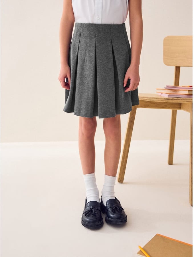 Next - Meisjes - Jersey plooirok met stretch en elastische tailleband - Grijs