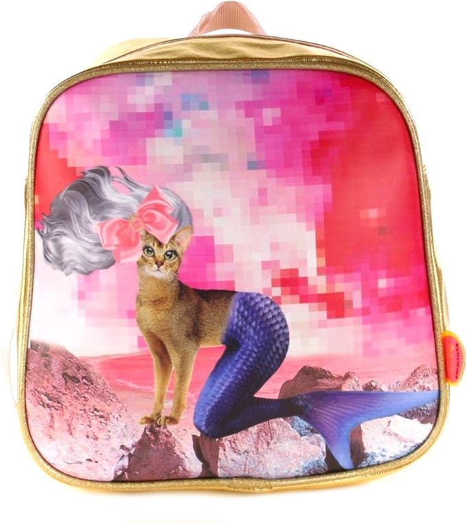 Kunstboer Rugzak Catmermaid Pixel - Poes zeemeermin - kat