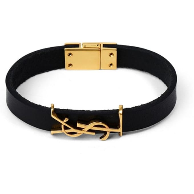 Saint Laurent 708815 0ih0j 1000 Cassandra Monogram Opium Goud Leren Armband 708815 0IH0J 1000 (M) black