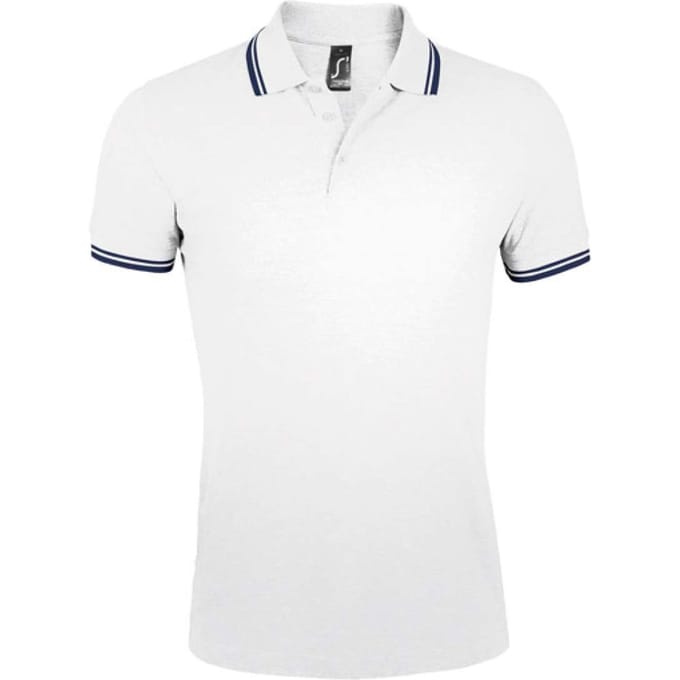 SOLS Heren Pasadena Poloshirt (Wit/Zwaar)