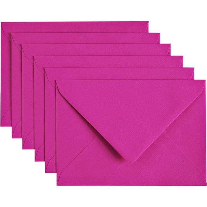 Envelop Papicolor C6 114x162mm felroze pak à 6 stuks