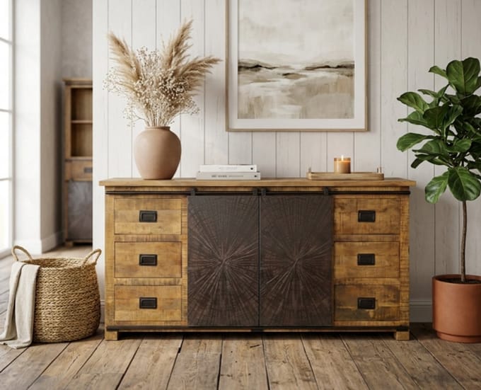 Dressoir Bradley mangohout 200x42x92 cm