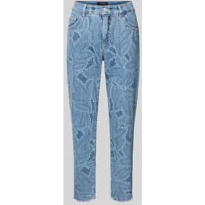 slim fit jeans in 5-pocketmodel met rafelzoom