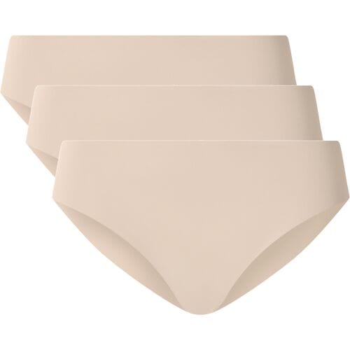 ESMARA Set van 3 dames lasercut onderbroeken - onzichtbaar & seamless (Crème, L (44/46))