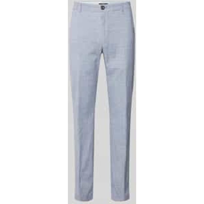 Slim fit pantalon met wol- en linnenaandeel model 'Hank'