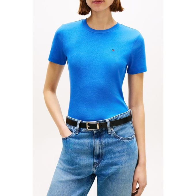 Tommy Hilfiger Slim Cody C-neck Ss Blue Orbit Größe: L | Hemden Outlet | Damen | Blau