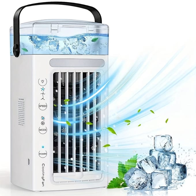 Livano Ventilator Staand - Ventilatoren - Tafelventilator - Statief - Extra Verkoelend - Aircooler - Cooling Fan - Cooler - Wit