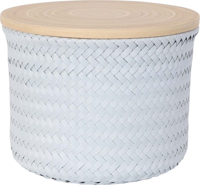 Handed By Wonder high S - Opbergmand rond met deksel- licht grijs