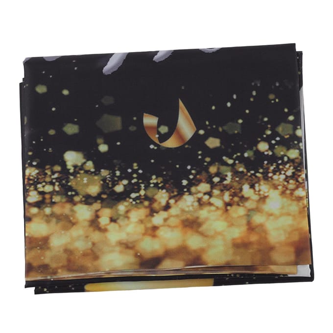 Fijne 18e Verjaardag Achtergrond Zwart Goud 180x99cm Herbruikbare Fijne Verjaardag Decoraties met 4 black