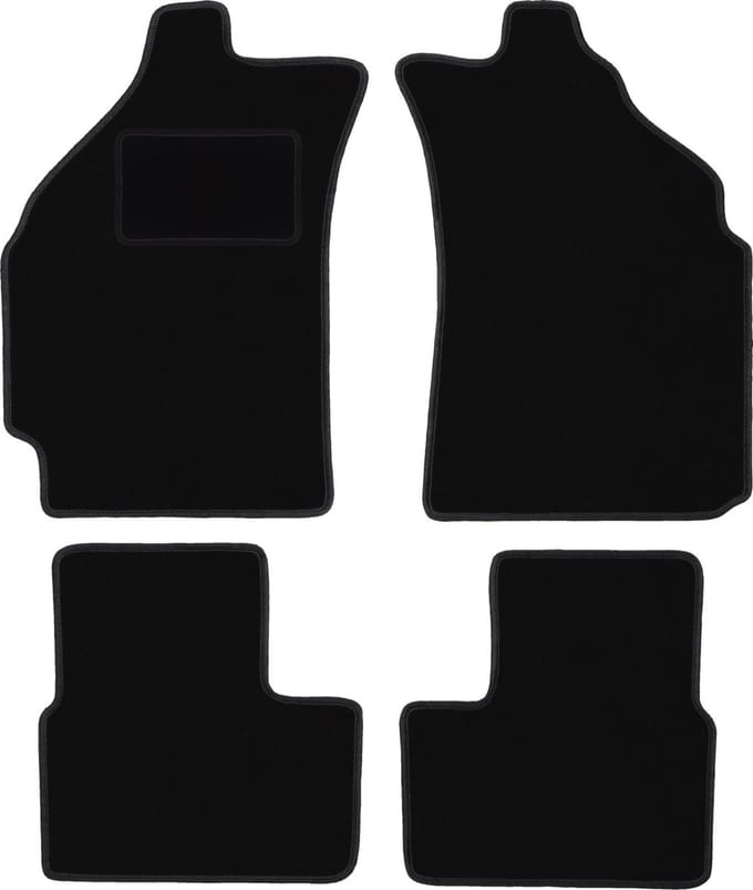 Zwarte veloursmatten voor: Daewoo Matiz hatchback (1997-2007)