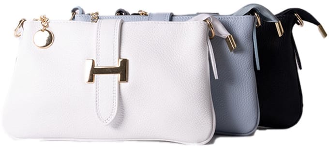 Echt lederen handtas Tirza - Made in Italy - Wit
