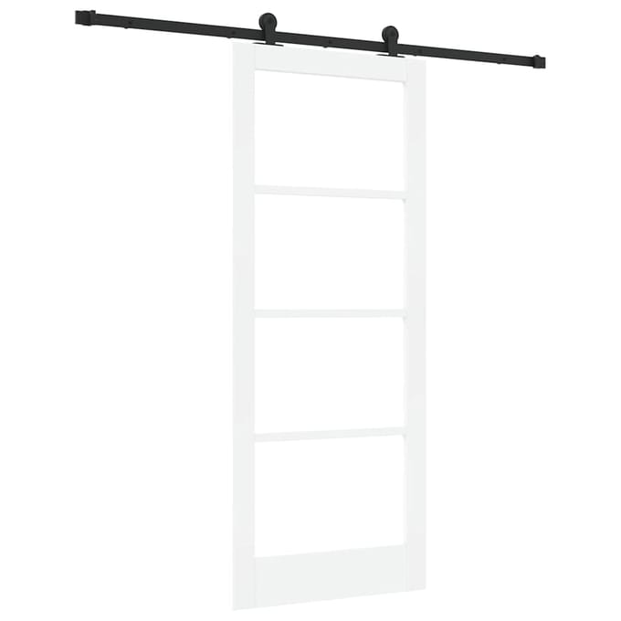 vidaXL - Schuifdeur - ORKDAL - 83 - x - 202 - cm - Massief - grenenhout - en - glas