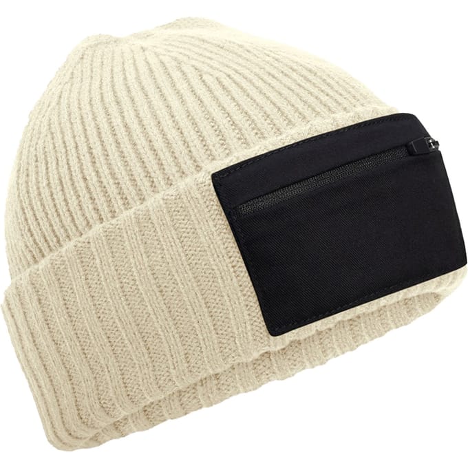 Beechfield Zip Patch muts (Zand)