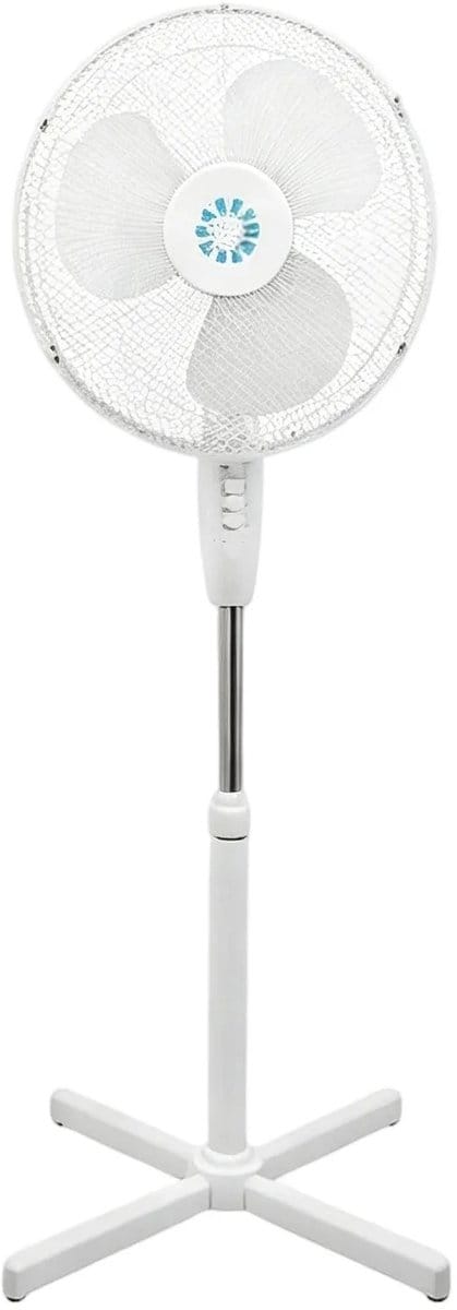 Archi Witte Staande Ventilator – Ventilatie - 3 Snelheden – Stille Ventilator ≤50 dB – Verstelbare Hoogte – Kruisvoet